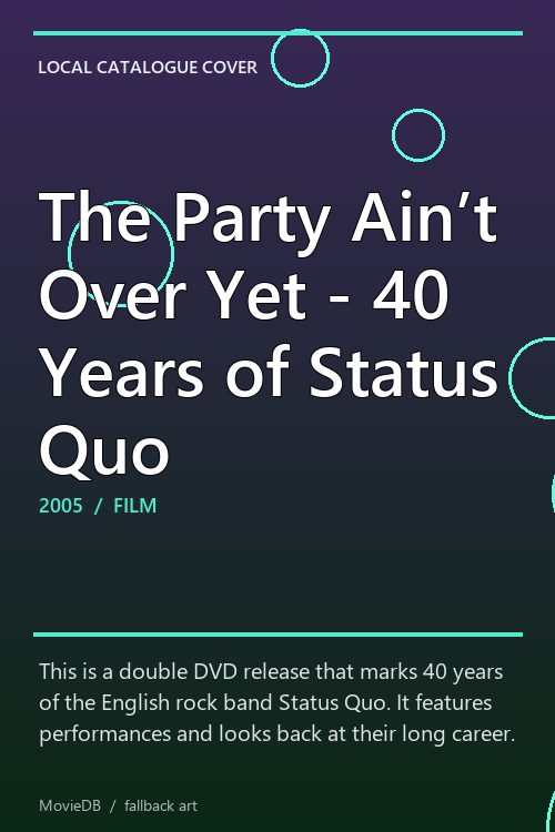 The Party Ain’t Over Yet - 40 Years of Status Quo poster