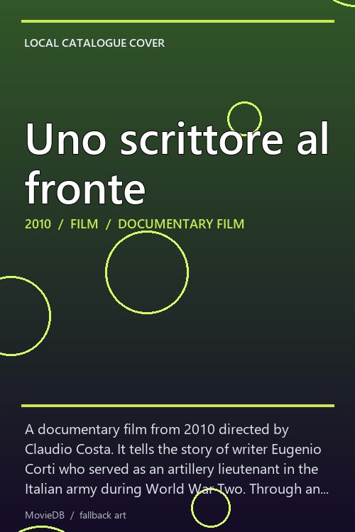 Uno scrittore al fronte poster