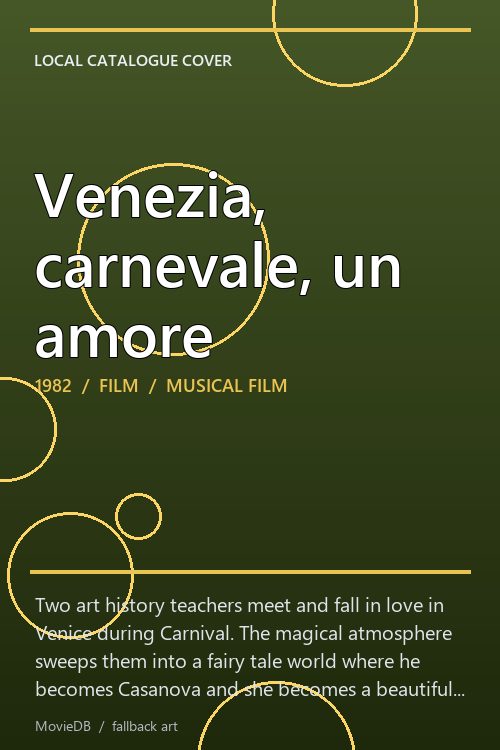 Venezia, carnevale, un amore poster