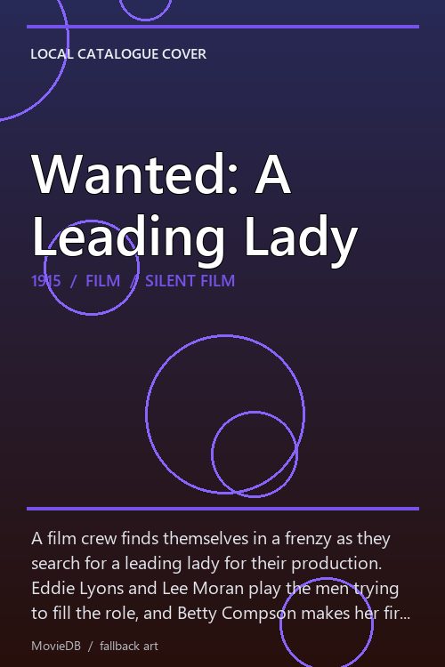 Wanted: A Leading Lady poster