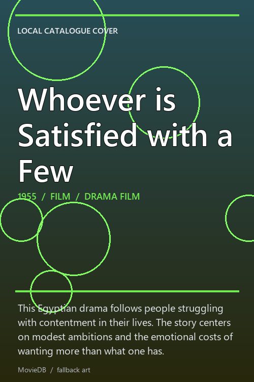 Whoever is Satisfied with a Few poster