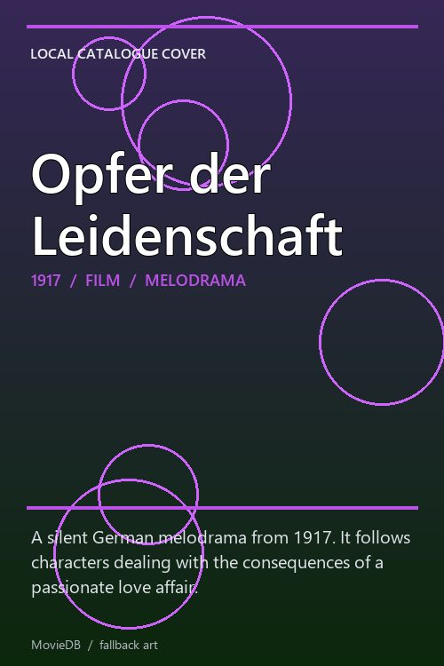 Opfer der Leidenschaft poster