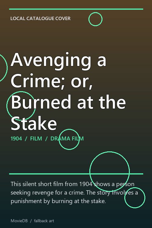 Avenging a Crime; or, Burned at the Stake poster