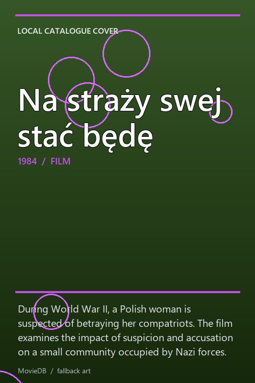 Na straży swej stać będę poster