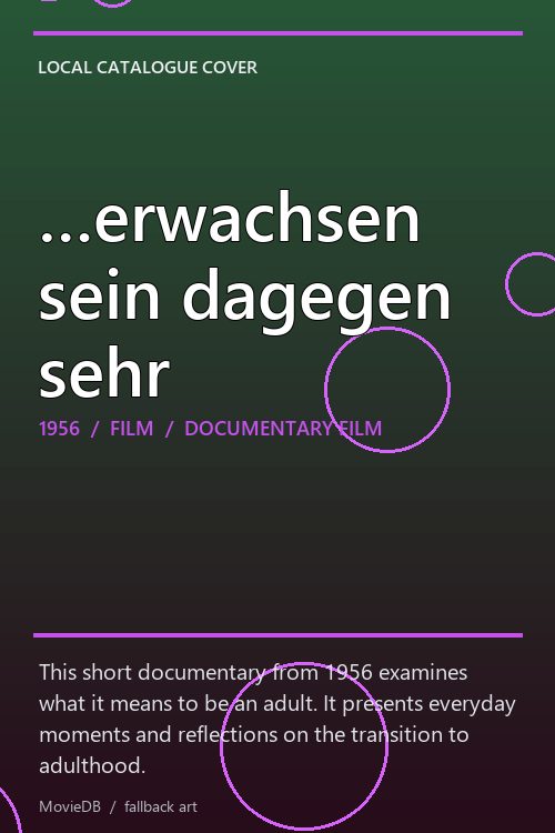 …erwachsen sein dagegen sehr poster