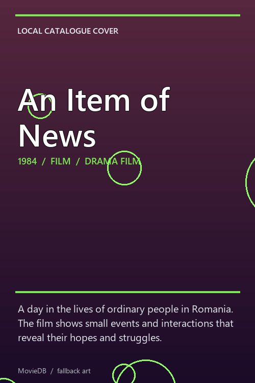 An Item of News poster