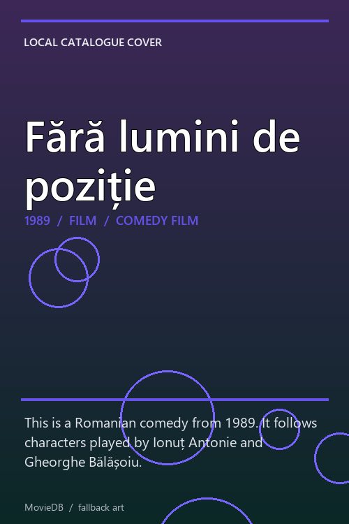 Fără lumini de poziție poster