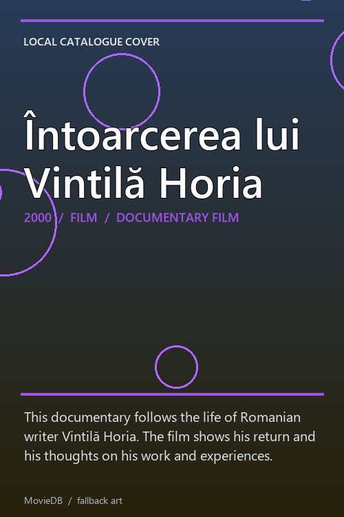 Întoarcerea lui Vintilă Horia poster