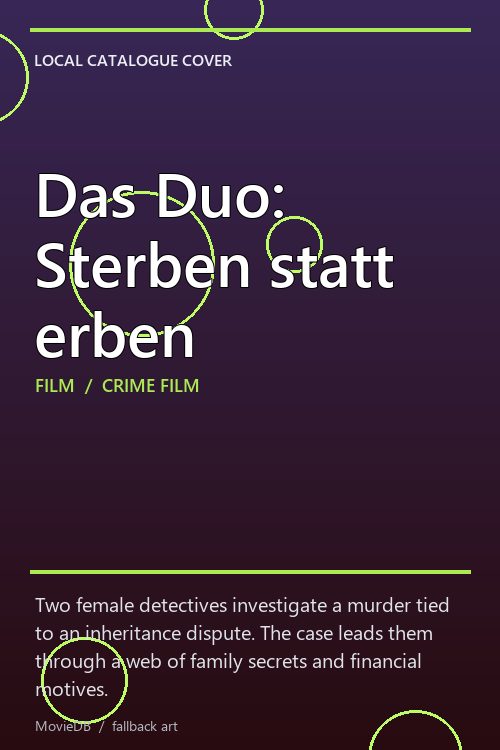 Das Duo: Sterben statt erben poster
