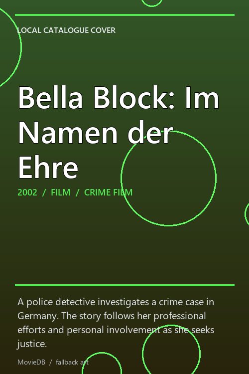 Bella Block: Im Namen der Ehre poster