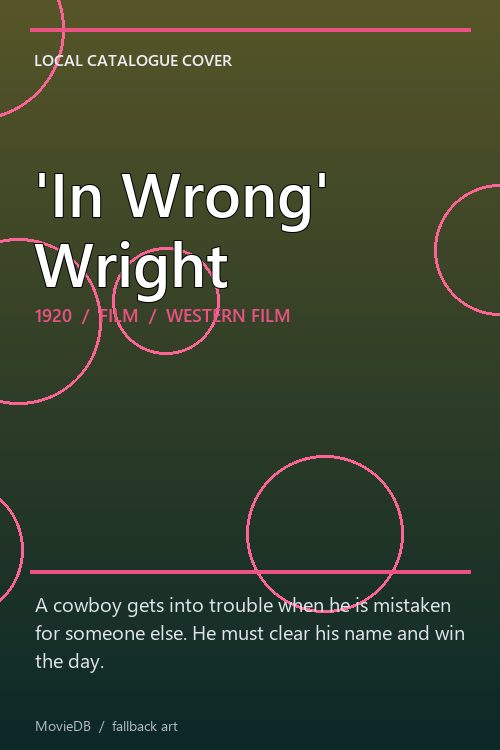 'In Wrong' Wright poster