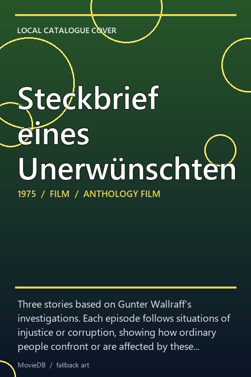 Steckbrief eines Unerwünschten poster