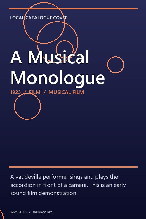 A Musical Monologue poster