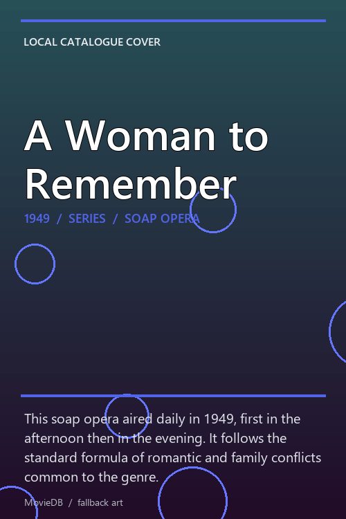 A Woman to Remember poster