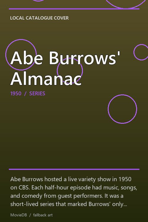 Abe Burrows' Almanac poster