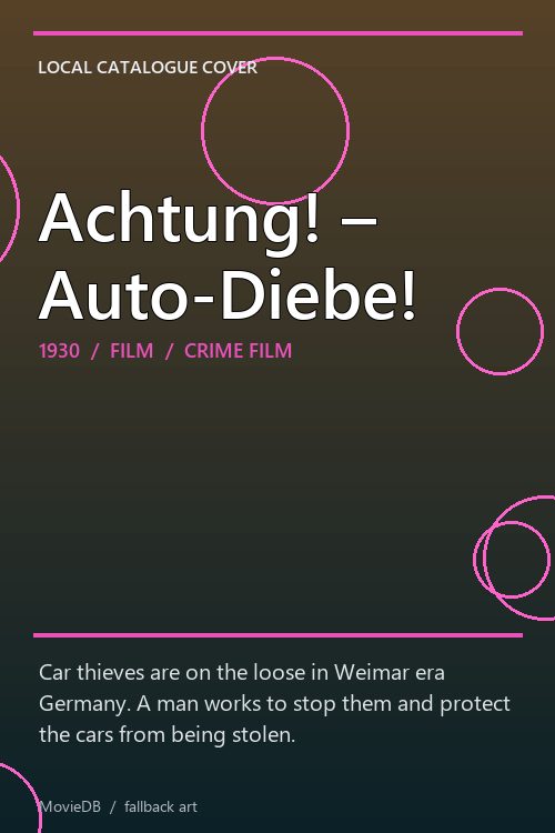 Achtung! – Auto-Diebe! poster
