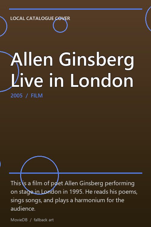 Allen Ginsberg Live in London poster