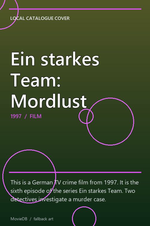 Ein starkes Team: Mordlust poster