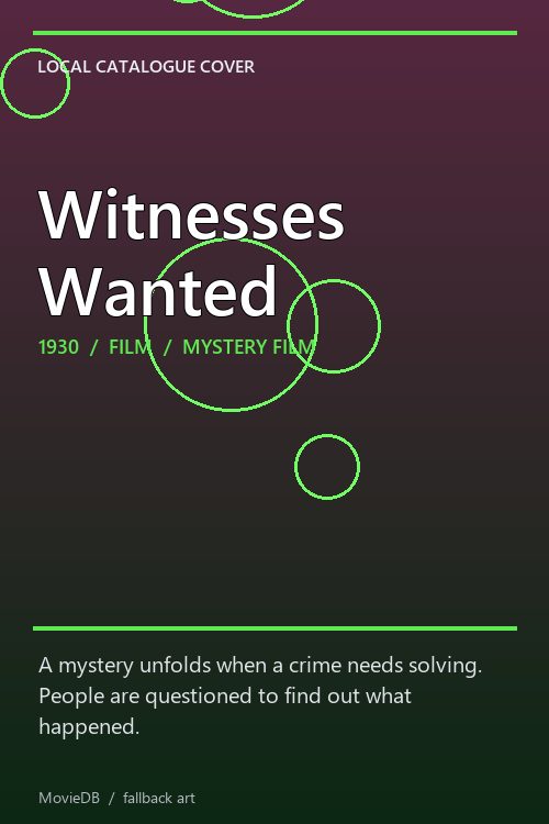 Witnesses Wanted poster