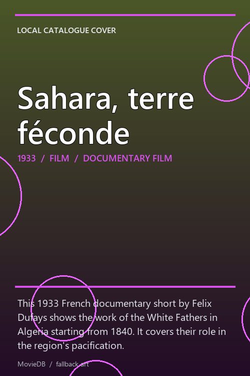 Sahara, terre féconde poster
