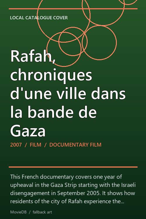 Rafah, chroniques d'une ville dans la bande de Gaza poster