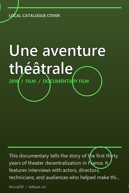Une aventure théâtrale poster