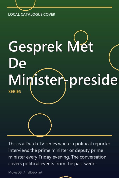 Gesprek Met De Minister-president poster
