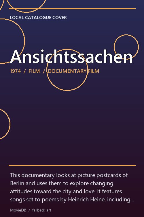 Ansichtssachen poster