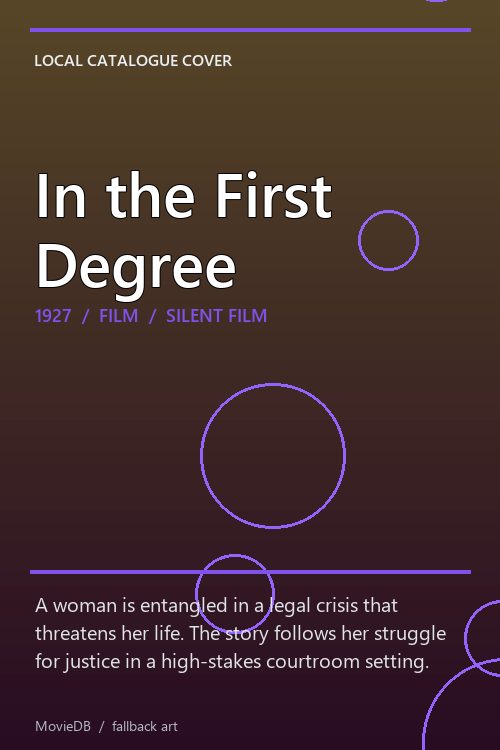 In the First Degree poster