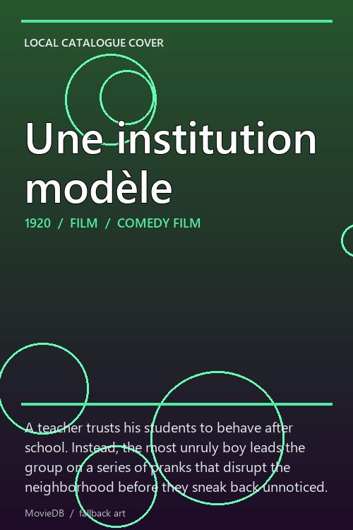 Une institution modèle poster