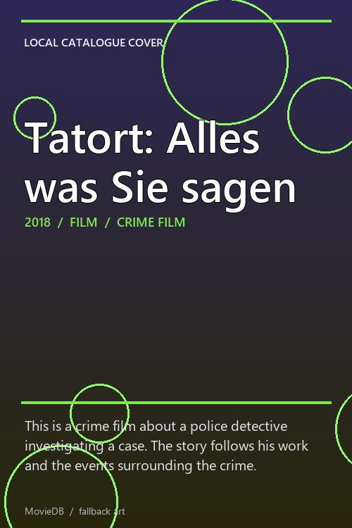 Tatort: Alles was Sie sagen poster