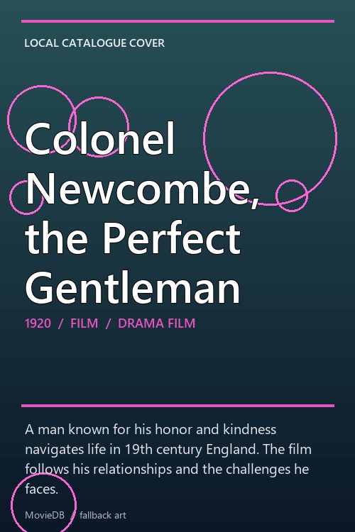 Colonel Newcombe, the Perfect Gentleman poster