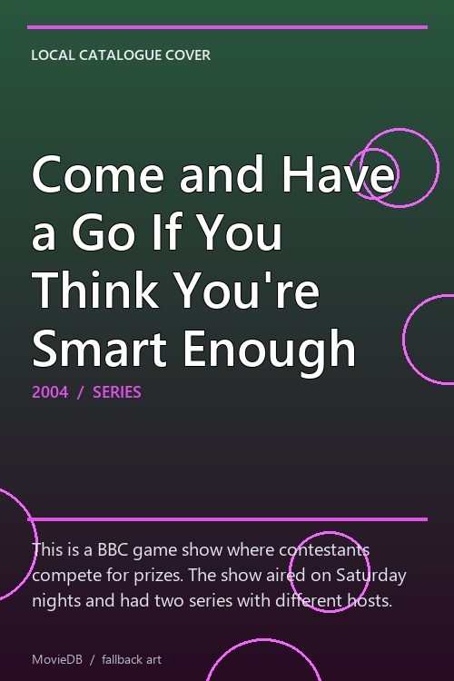 Come and Have a Go If You Think You're Smart Enough poster