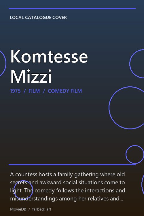 Komtesse Mizzi poster