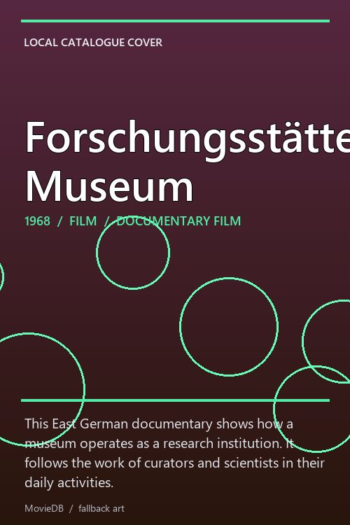Forschungsstätte Museum poster