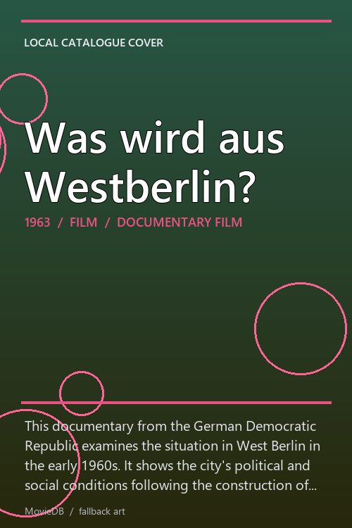 Was wird aus Westberlin? poster