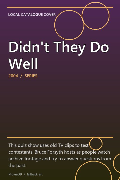 Didn't They Do Well poster