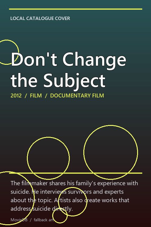 Don't Change the Subject poster