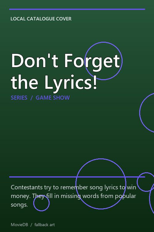 Don't Forget the Lyrics! poster