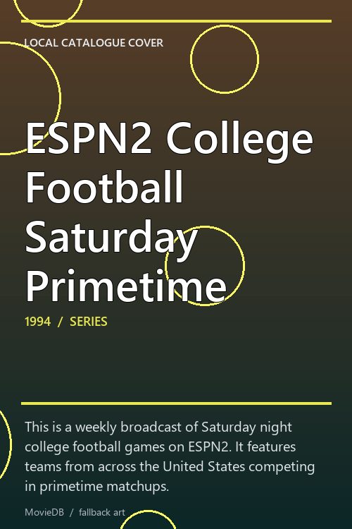 ESPN2 College Football Saturday Primetime poster