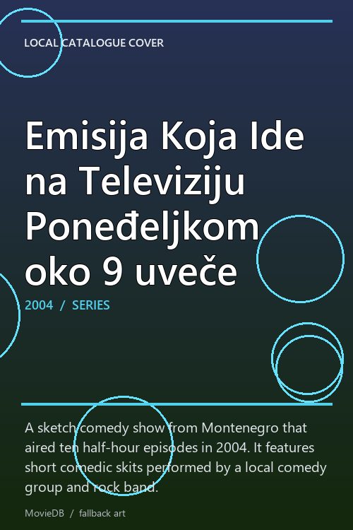 Emisija Koja Ide na Televiziju Poneđeljkom oko 9 uveče poster