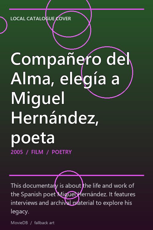 Compañero del Alma, elegía a Miguel Hernández, poeta poster