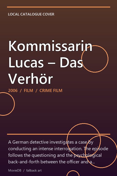 Kommissarin Lucas – Das Verhör poster