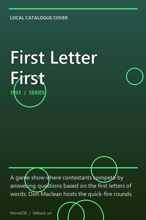 First Letter First poster