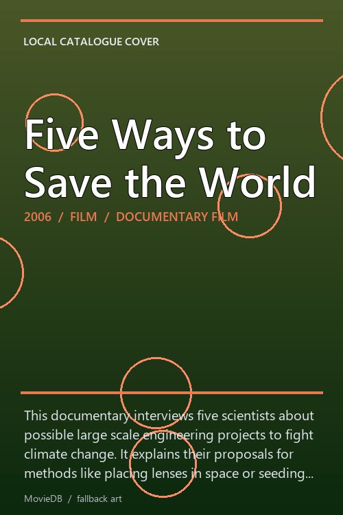 Five Ways to Save the World poster
