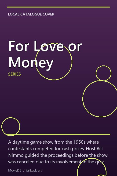 For Love or Money poster