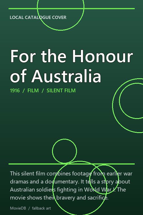 For the Honour of Australia poster