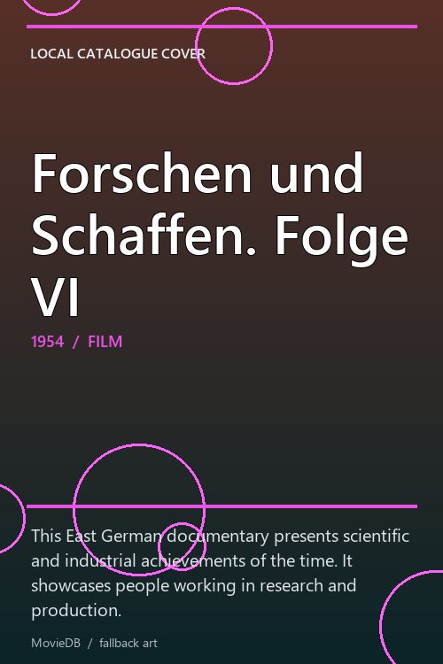 Forschen und Schaffen. Folge VI poster