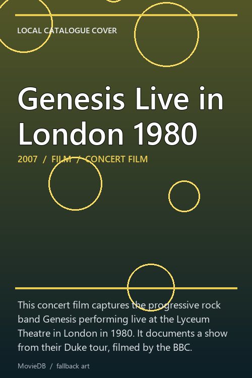 Genesis Live in London 1980 poster