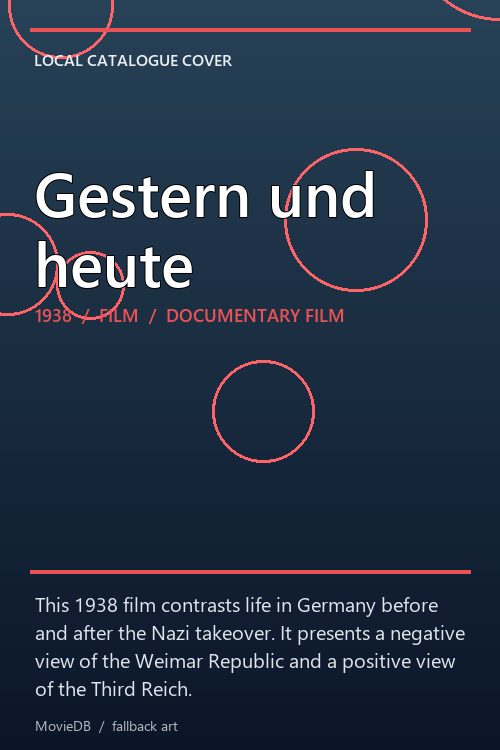 Gestern und heute poster